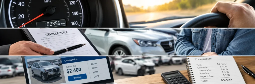 Clean title, salvage y rebuilt en Texas: qué comprobar antes de comprar